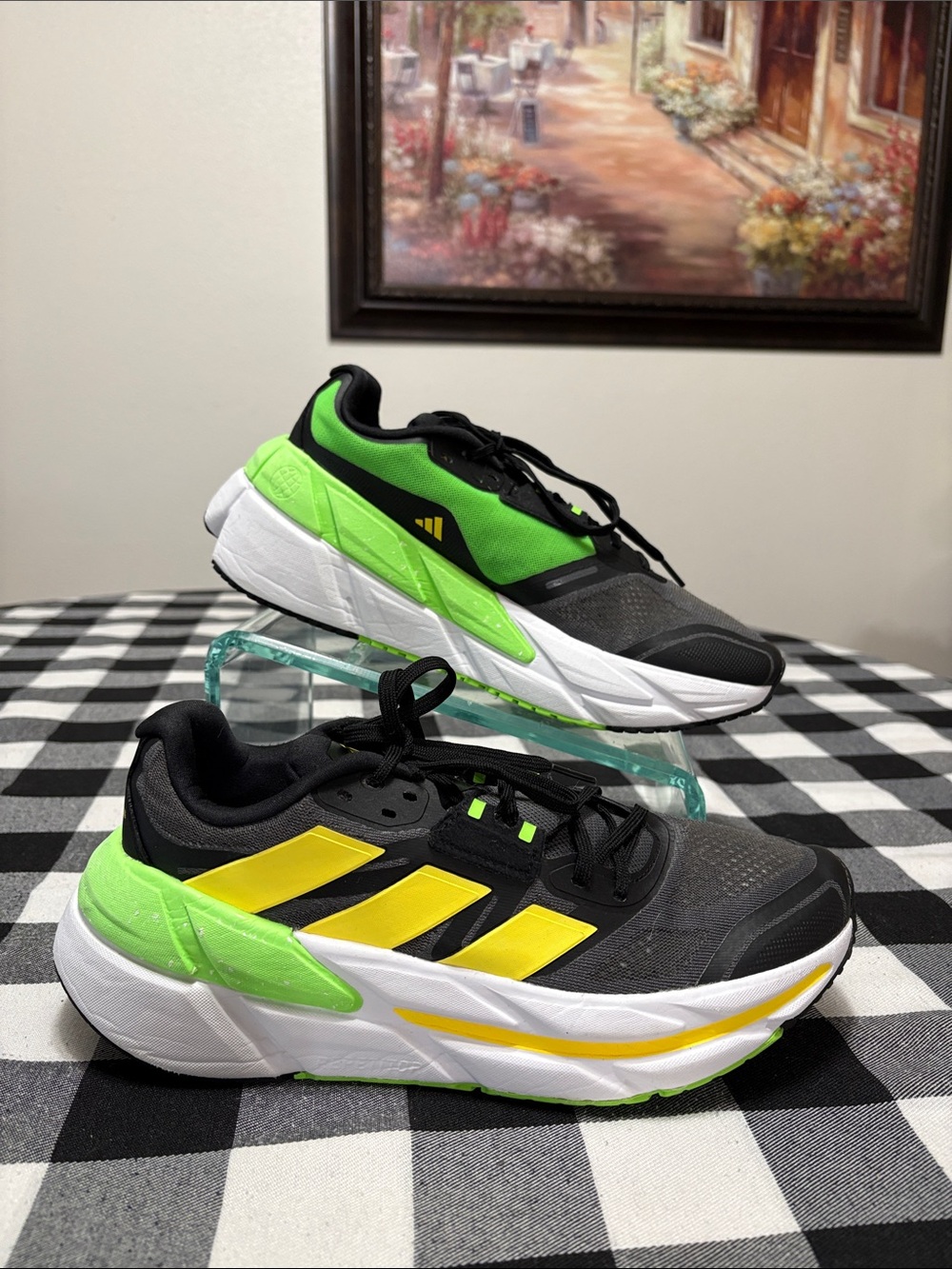 Adidas Adistar CS 'GREY BEAM YELLOW 'GX8418 Men's Running Shoes Size 8.5 Sneaker